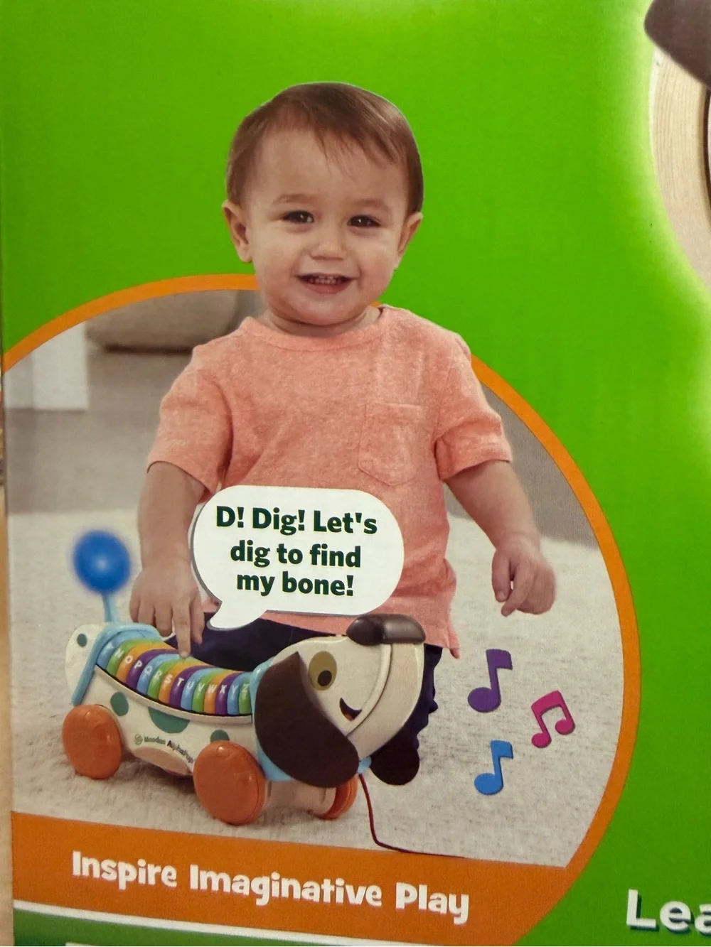 LeapFrog® Wooden AlphaPup™ Pull-Along Alphabet Dog New In Box